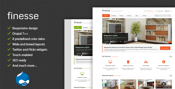Finesse - Responsive Business Drupal Theme Corporate