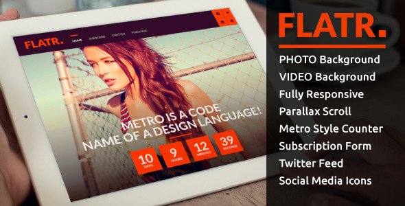 Flatr - Metro Parallax Multipurpose Coming Soon Template