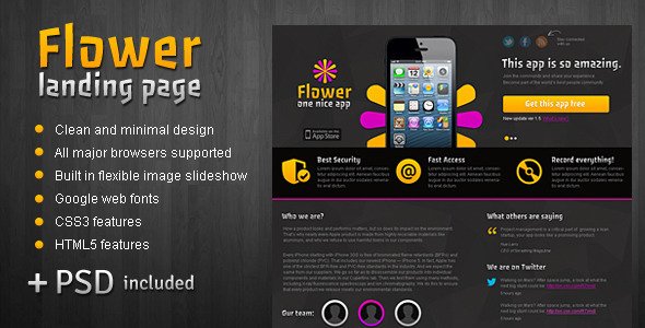 FlowerApp - Mobile Software Landing Page LandingPages Landing Page