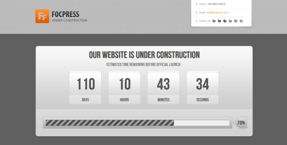 Focpress Under Construction Template Specialty Page