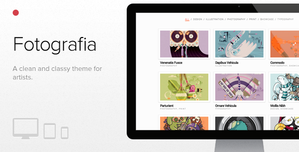 Fotografia, WordPress responsive theme for artists Creative