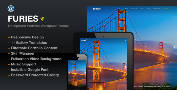 Furies Transparent Portfolio Photography Theme WordPress