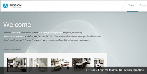 Fussion Creative full screen Joomla! Template Creative