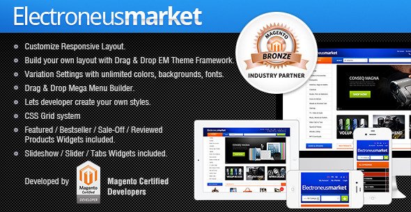 Gala Electronues Market Responsive Theme Magento Shopping