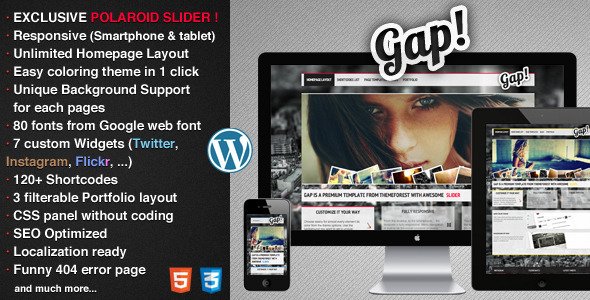 Gap - Responsive Portfolio and Business Theme WordPress Creative