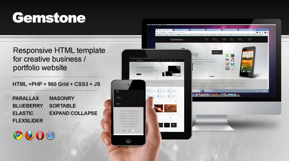 Gemstone - Responsive Business Website 2.0 Template Creative