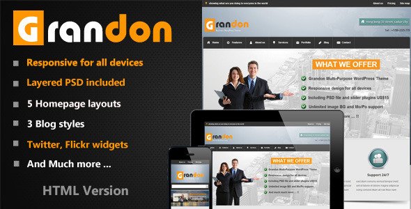 Grandon Multi-Purpose HTML Template Corporate