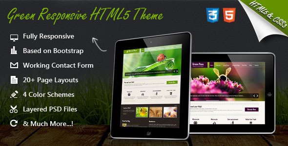 Green Responsive HTML5 Theme Template Nonprofit