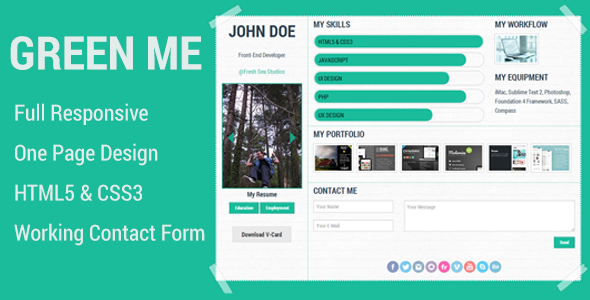 Green Me - Responsive Personal Page Template Personal