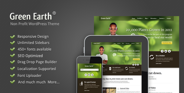 Green Earth - Environmental WordPress Theme Nonprofit