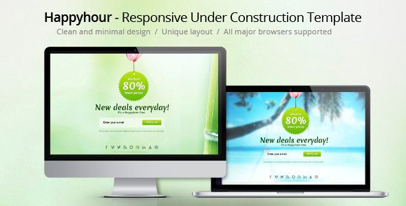 HappyHour - Responsive Under Construction Template Specialty Page