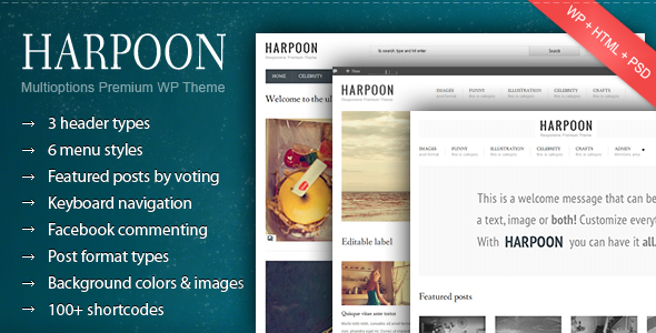 Harpoon - Multioptions Responsive WP Theme WordPress Blog/Magazine