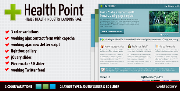 Health Point - Health Industry Landing Page LandingPages Landing Page