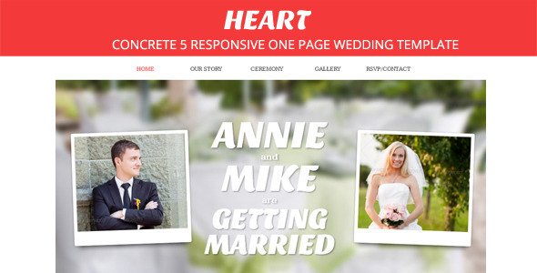 Heart - Concrete5 One Page Wedding Theme Entertainment