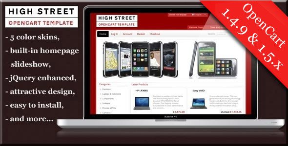 High Street premium Opencart theme