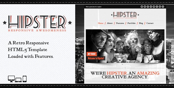 Hipster: Retro Responsive HTML5 Template Creative