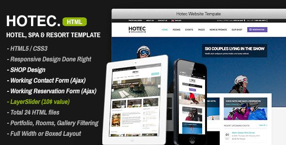Hotec - Responsive Hotel, Spa & Resort Template Retail