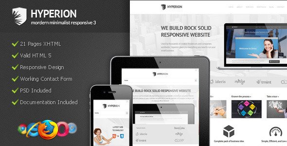 Hyperion - Modern Minimalist Responsive 3 Template Corporate