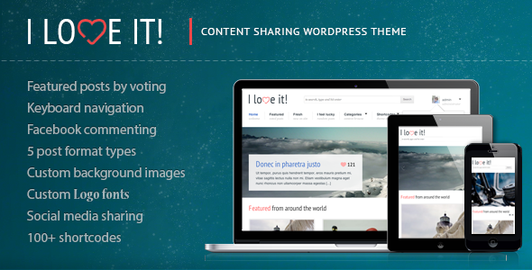 I Love It! - Content Sharing WordPress Theme Blog/Magazine
