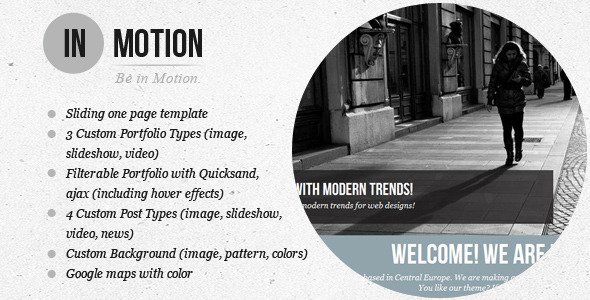 IN-MOTION Wordpress One page slide