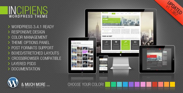 Incipiens Responsive Portfolio Wordpress Theme Corporate