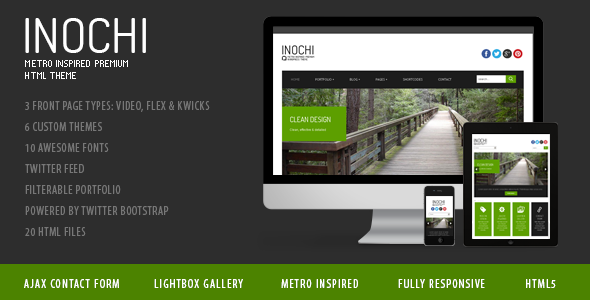Inochi - Metro Inspired Clean Template Corporate