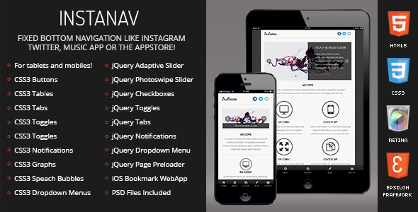 Instanav | Mobile & Tablet Responsive Template Mobile