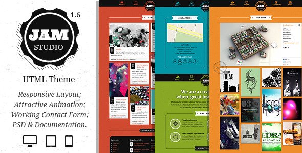 Jam Studio - Responsive HTML5 Template Creative