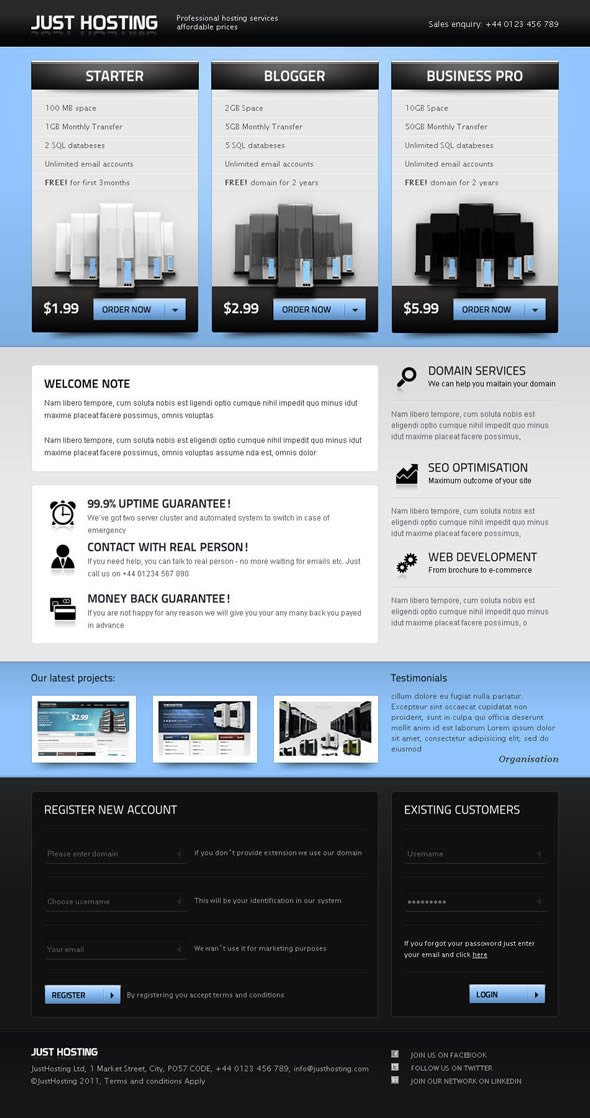 Just Hosting LandingPages Landing Page