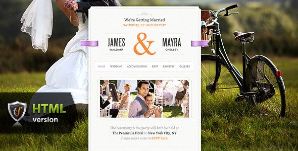Just Married - Wedding Event HTML Theme Template Entertainment