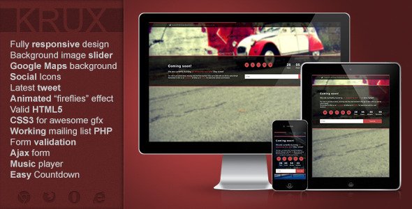 Krux - Responsive Coming Soon Template Specialty Page