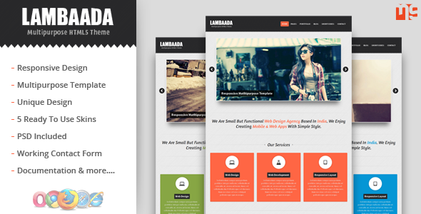 Lambaada - Responsive Multipurpose/Portfolio Theme Template