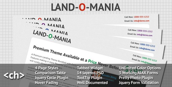 Land-o-Mania - A Complete Landing Page LandingPages Landing Page