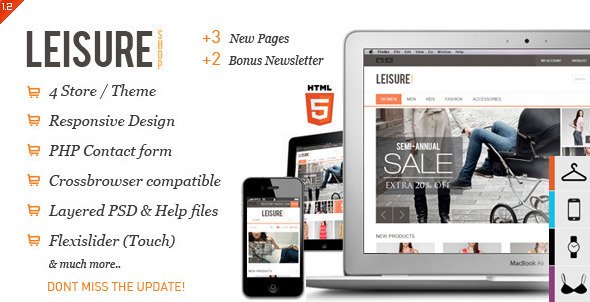 Leisure - Responsive E-commerce HTML5 Template Retail