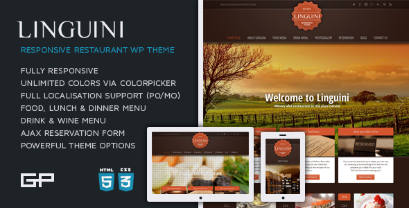 Linguini: Restaurant Responsive WordPress Theme Entertainment