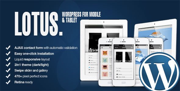 Lotus - Mobile and Tablet Responsive Template WordPress Mobile
