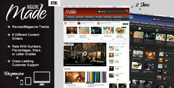 Made - Responsive Review/Magazine Site Template Entertainment