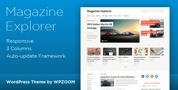 Magazine Explorer - WordPress Theme Blog/Magazine