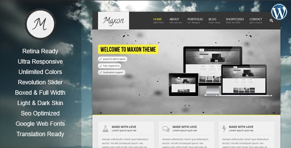 Maxon - Retina Responsive Multi-Purpose WP Theme WordPress