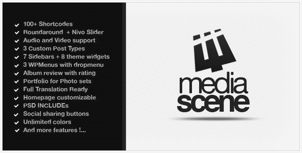 MediaScene Music Premium Wordpress Theme Entertainment