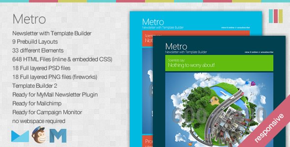 Metro - Responsive Newsletter with Template Builder EmailTemplates