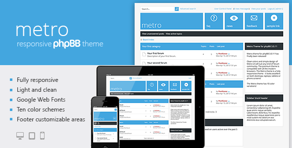 Metro — A Responsive Theme for phpBB3 Forums PhpBB