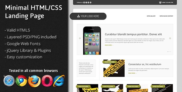 Minimal HTML/CSS Landing page