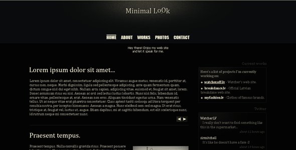 Minimal look web site Creative PSDTemplates