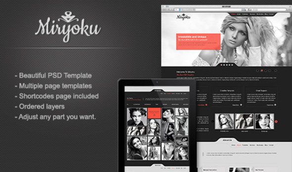 Miryoku one page psd template Creative