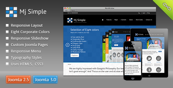Mj Simple - Responsive Joomla Template
