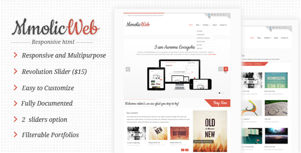 Mmolic Responsive css3 multipurpose theme Template Creative