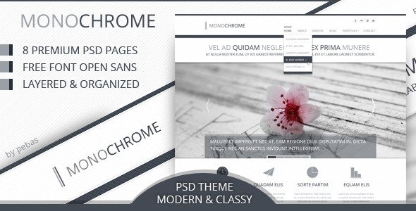 Monochrome - Creative PSD Template Creative