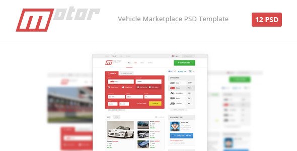 Motor - Vehicle Marketplace PSD Template Retail