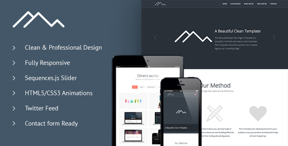Mountainhead - Responsive One Page HTML Template Creative